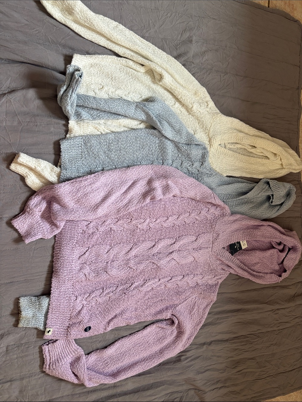 3 Abercrombie girls hooded sweaters